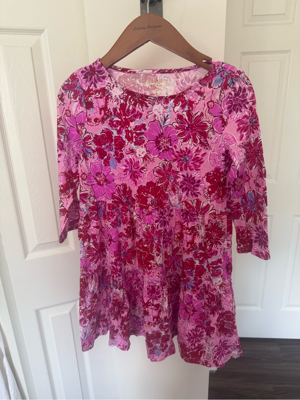 Lilly Pulitzer Pink Floral Tiered Kids Tunic Dress